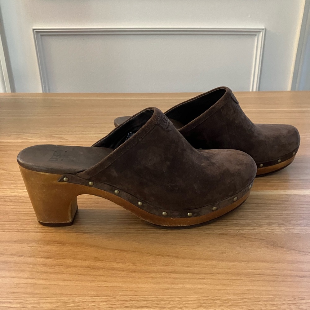 UGG Chocolate Suede Women's Clogs - Picture 2 of 11